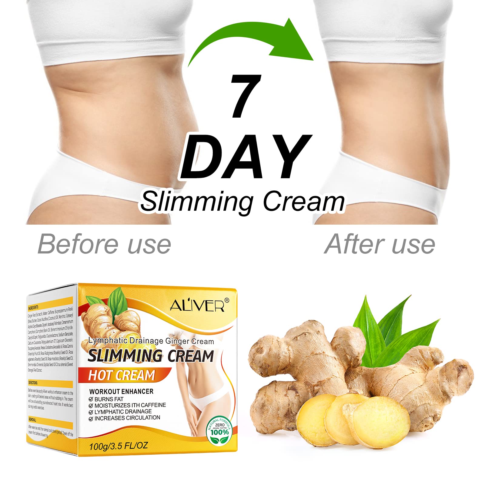 Mcukv Ginger Hot Sweat Enhancer – Firming Body Lotion for Men & Women, Anti-Cellulite & Sculpting