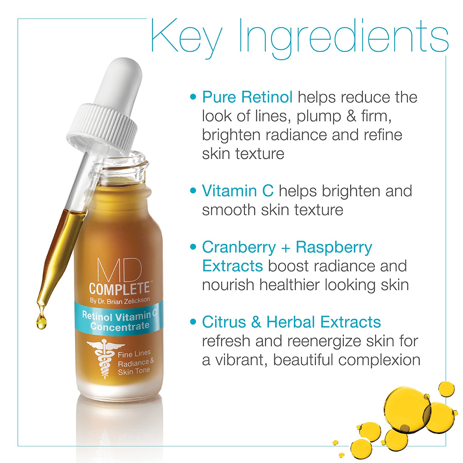 MD Complete Wrinkle Radiance Trio by Dr. Zelickson – Retinol, Vitamin C, Peptides & Hyaluronic Acid Skincare
