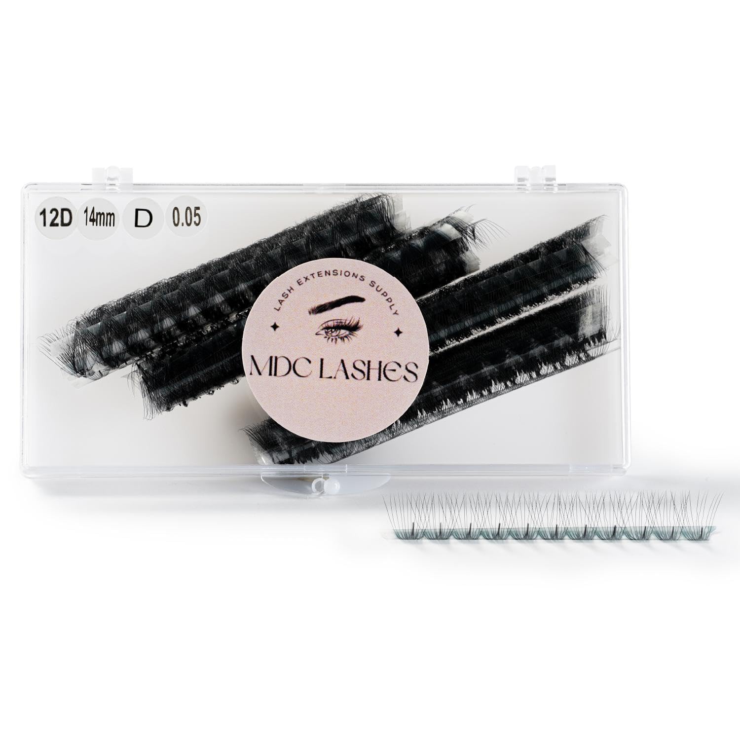 MDC LASHES Promade Volume Lash Extensions – 1000 Fans, 5D–20D, C/CC/D Curl, 10–18mm