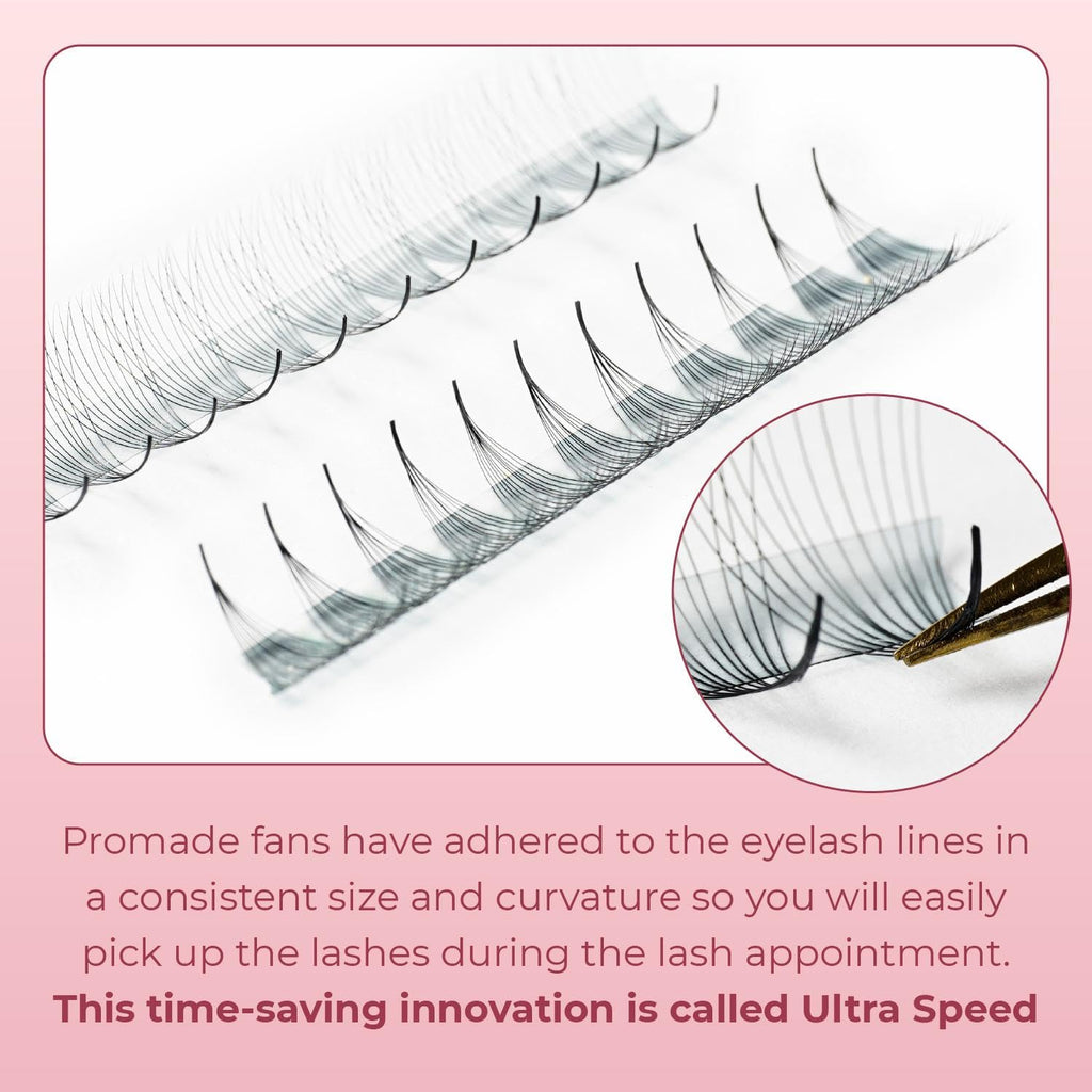 MDC LASHES Promade Eyelash Fans 1000-Pack 5D–20D Premade Volume Lashes, C/CC/D Curl, 10–18mm, 0.05/0.07