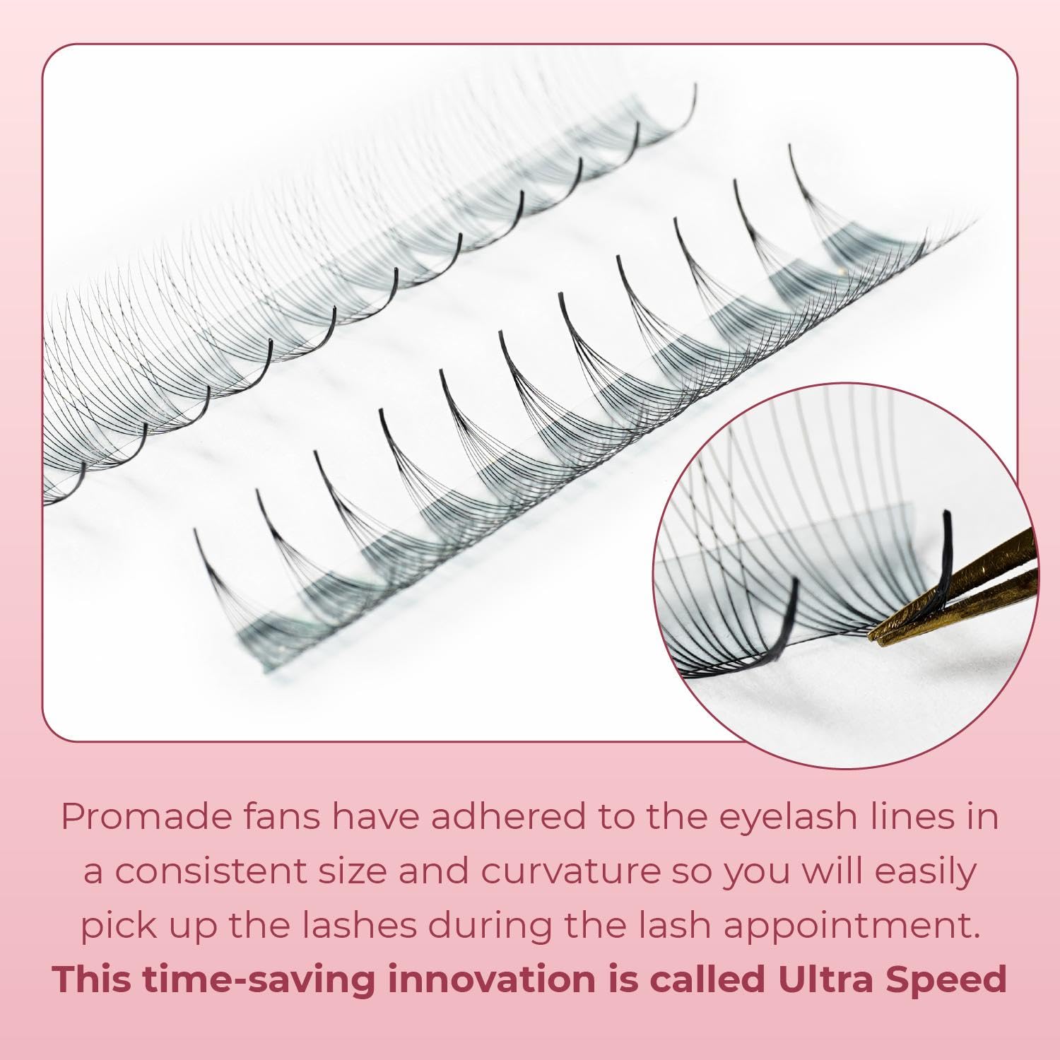 MDC LASHES Promade Eyelash Fans 5D-20D Volume Extensions | Ultra Speed, C/CC/D Curl, 10-18mm