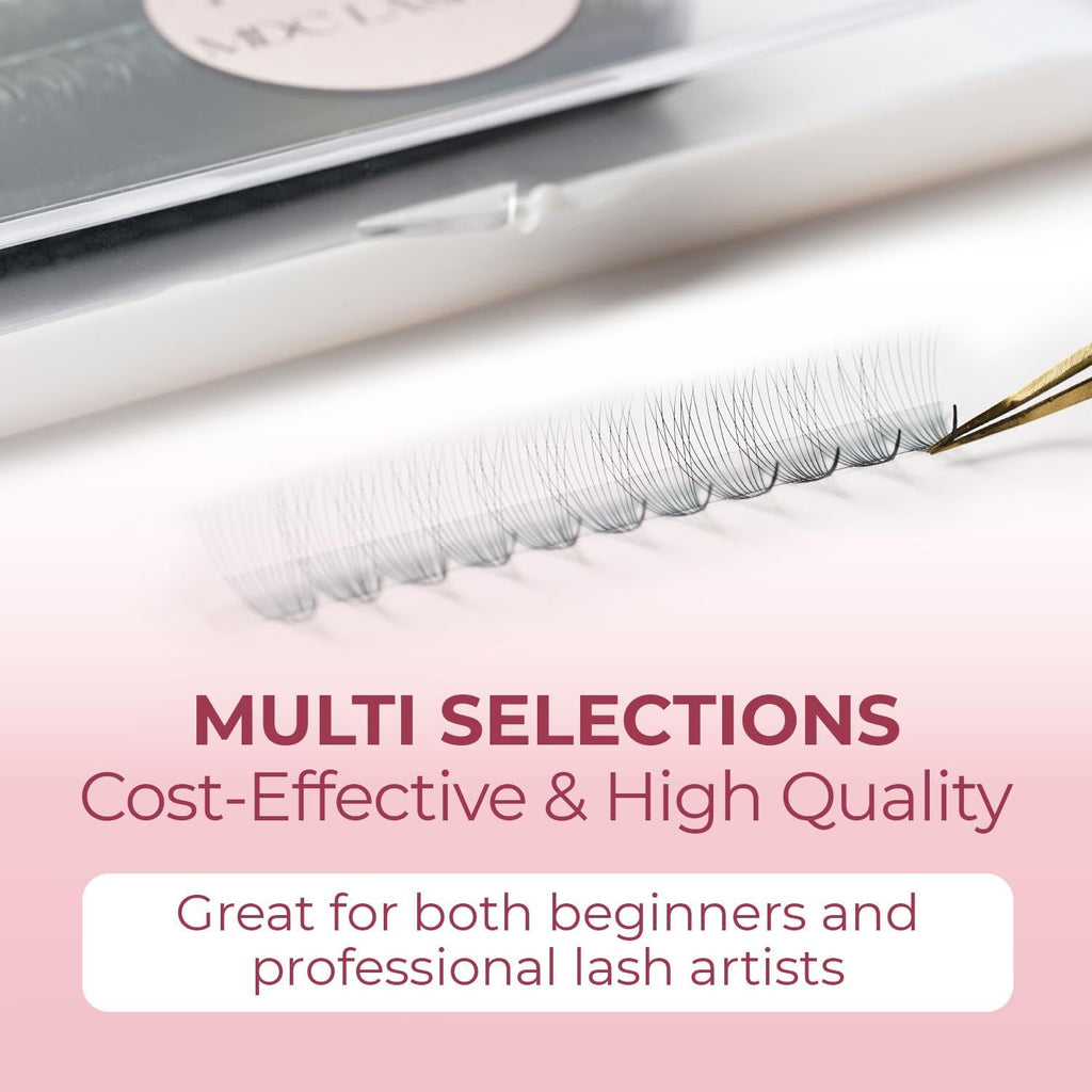 MDC LASHES Promade Eyelash Fans 1000-Pack 5D–20D Premade Volume Lashes, C/CC/D Curl, 10–18mm, 0.05/0.07