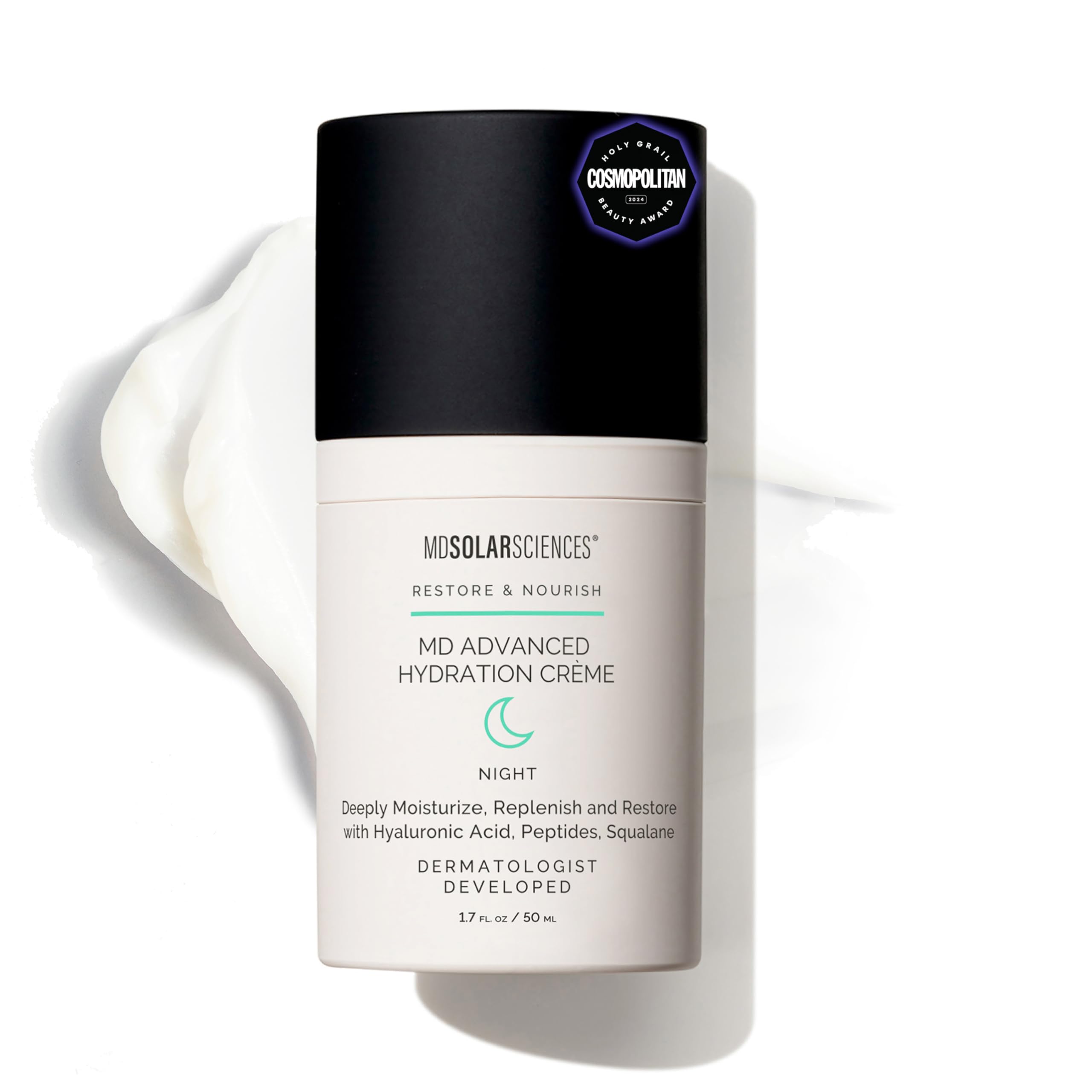 MDSolarSciences MD Advanced Hydration Crème | Night Cream with Hyaluronic Acid, Peptides & Ceramides