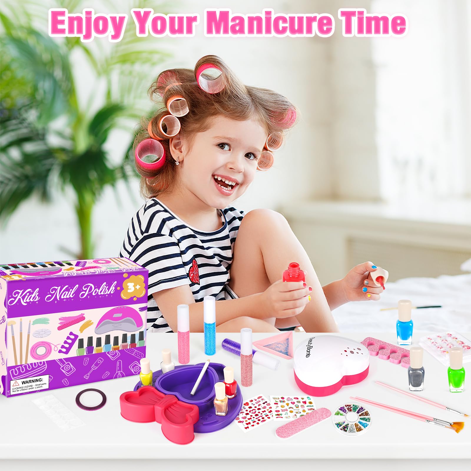 Meaicezli Kids Nail Polish Set – Safe Water-Based Nail Art Kit for Girls 7-12