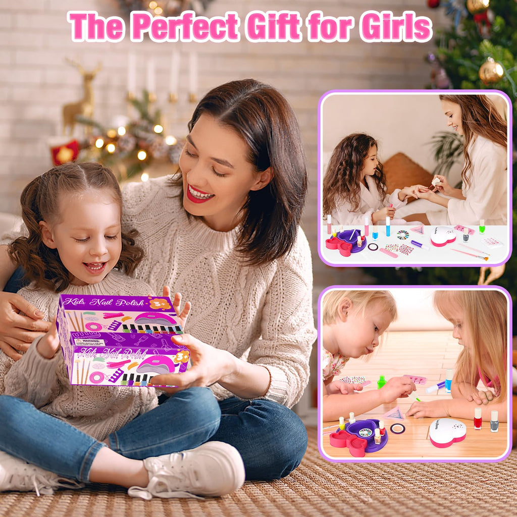 Meaicezli Kids Nail Polish Set – Safe Water-Based Nail Art Kit for Girls 7-12