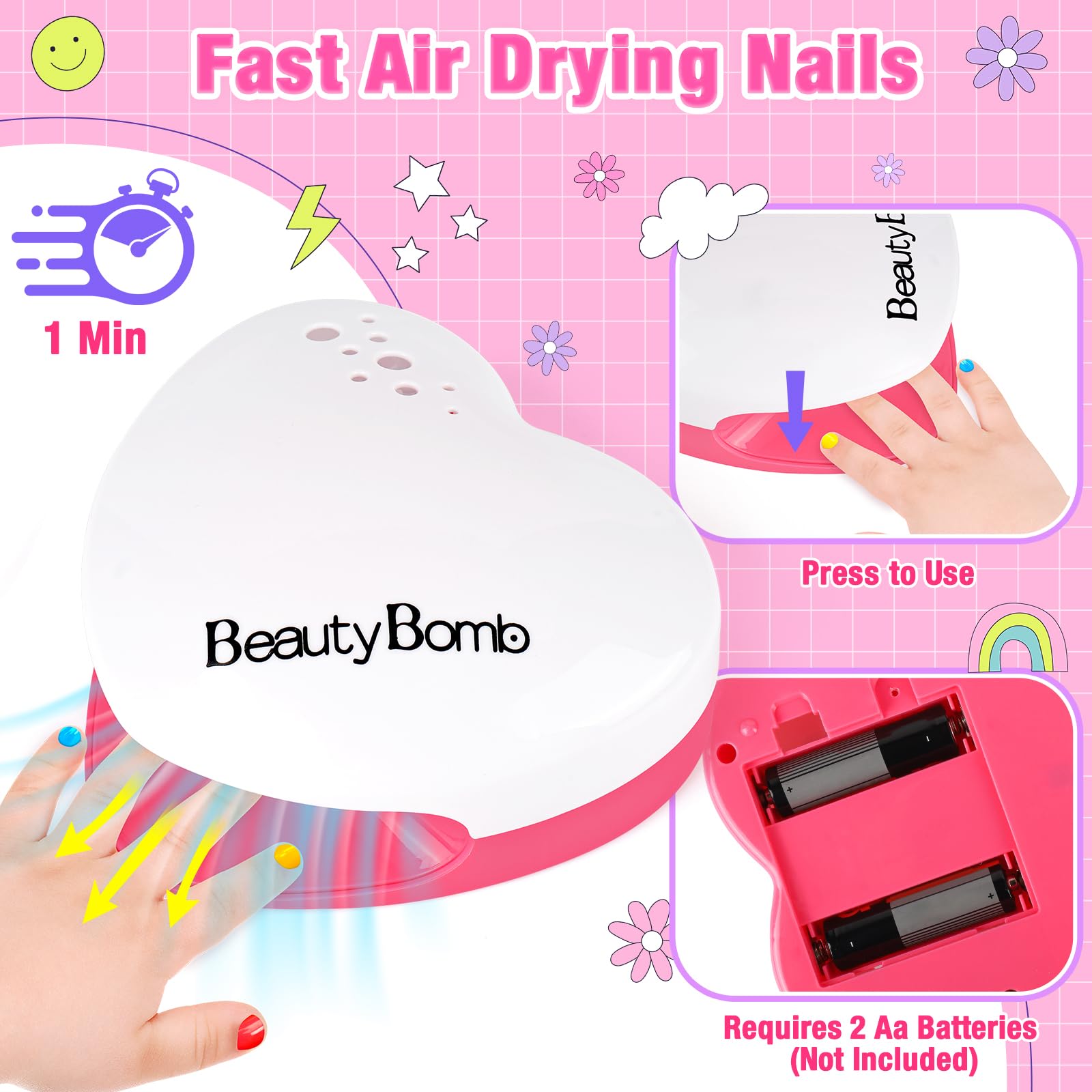 Meaicezli Kids Nail Polish Set – Safe Water-Based Nail Art Kit for Girls 7-12