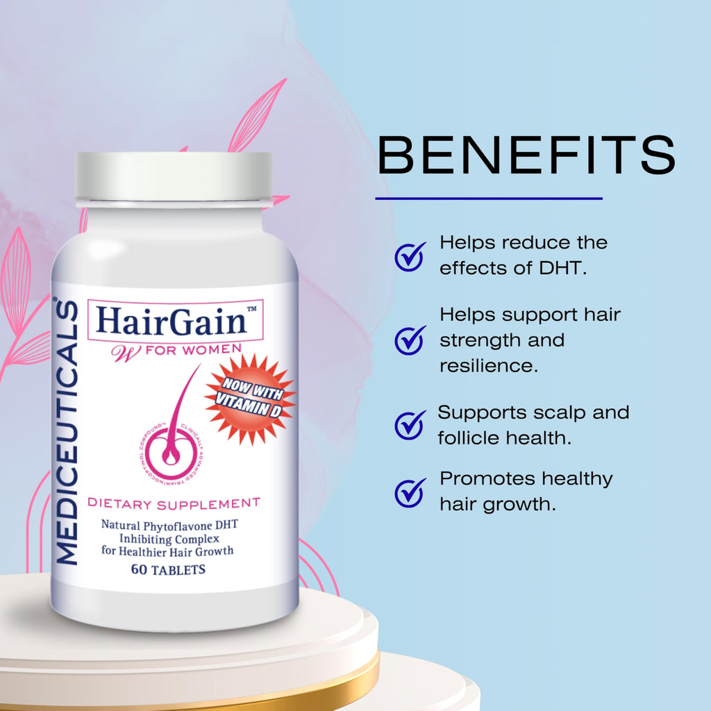 Mediceuticals Therapro HairGain: Natural Phytoflavone DHT-Inhibiting Complex for Hair Health (60 Tablets)