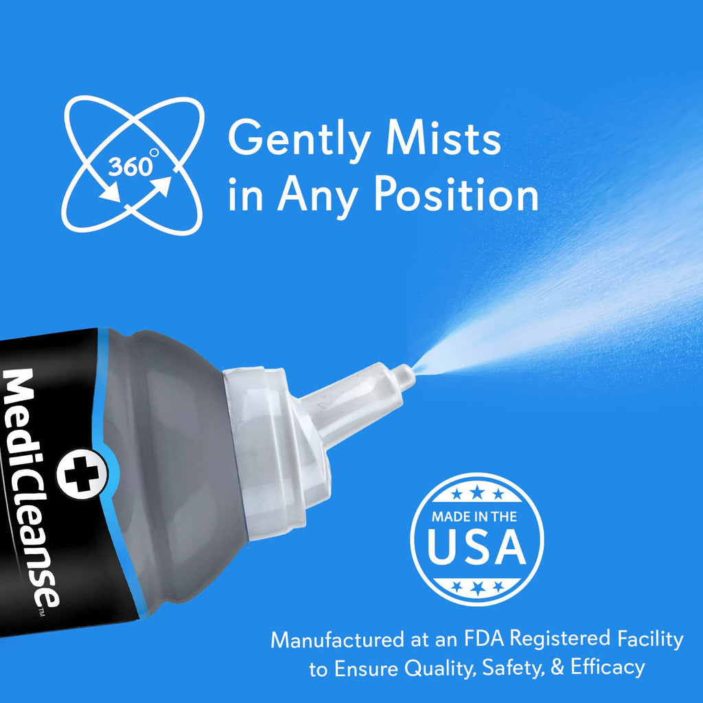 MediCleanse Sterile Saline Piercing Aftercare Fine Mist Spray – All Natural, Alcohol-Free, Made in USA