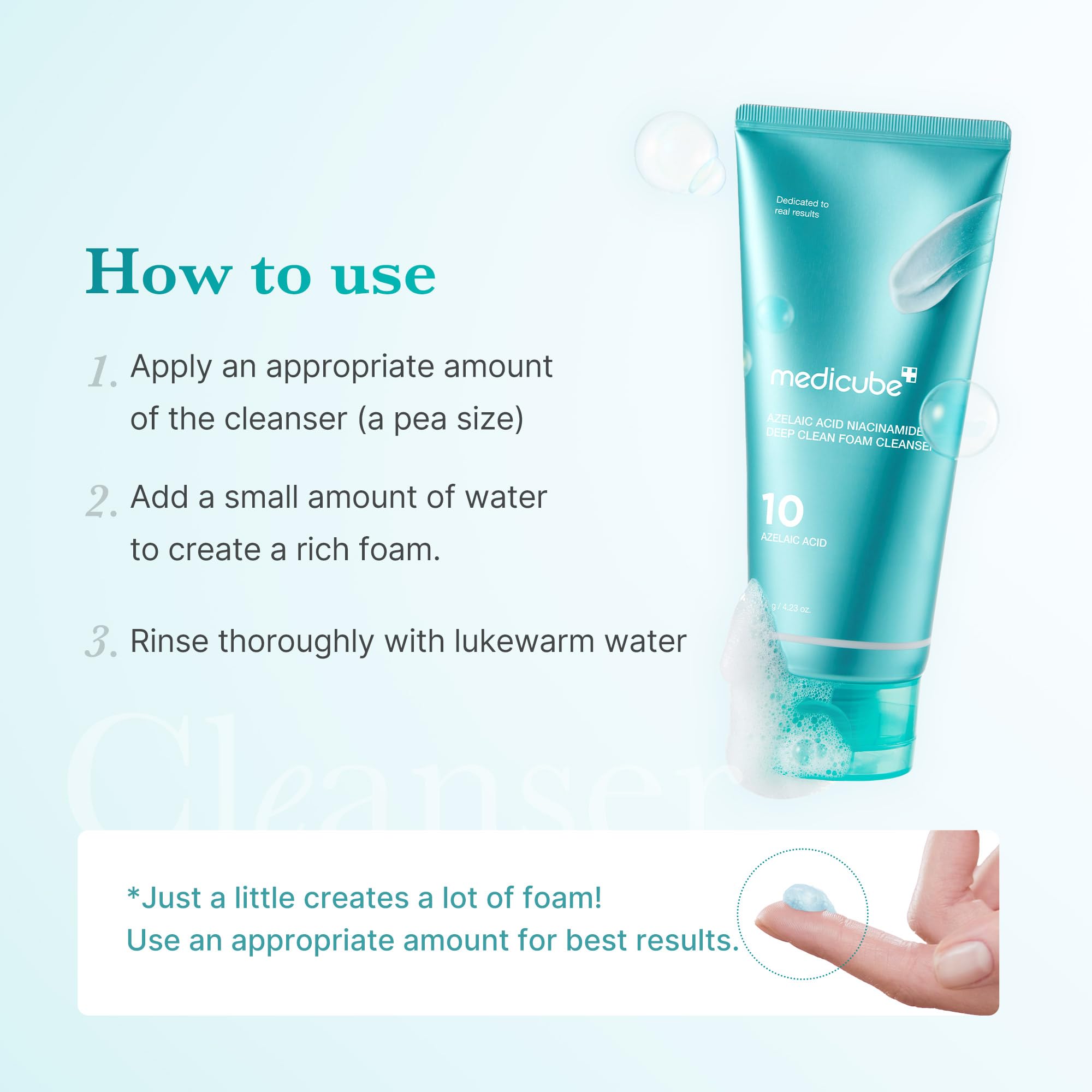 Medicube Azelaic Acid Whip Cleanser – Soothing Foaming Cleanser for Troubled Skin | Niacinamide & Glycerin | Korean Skincare 4.23 oz