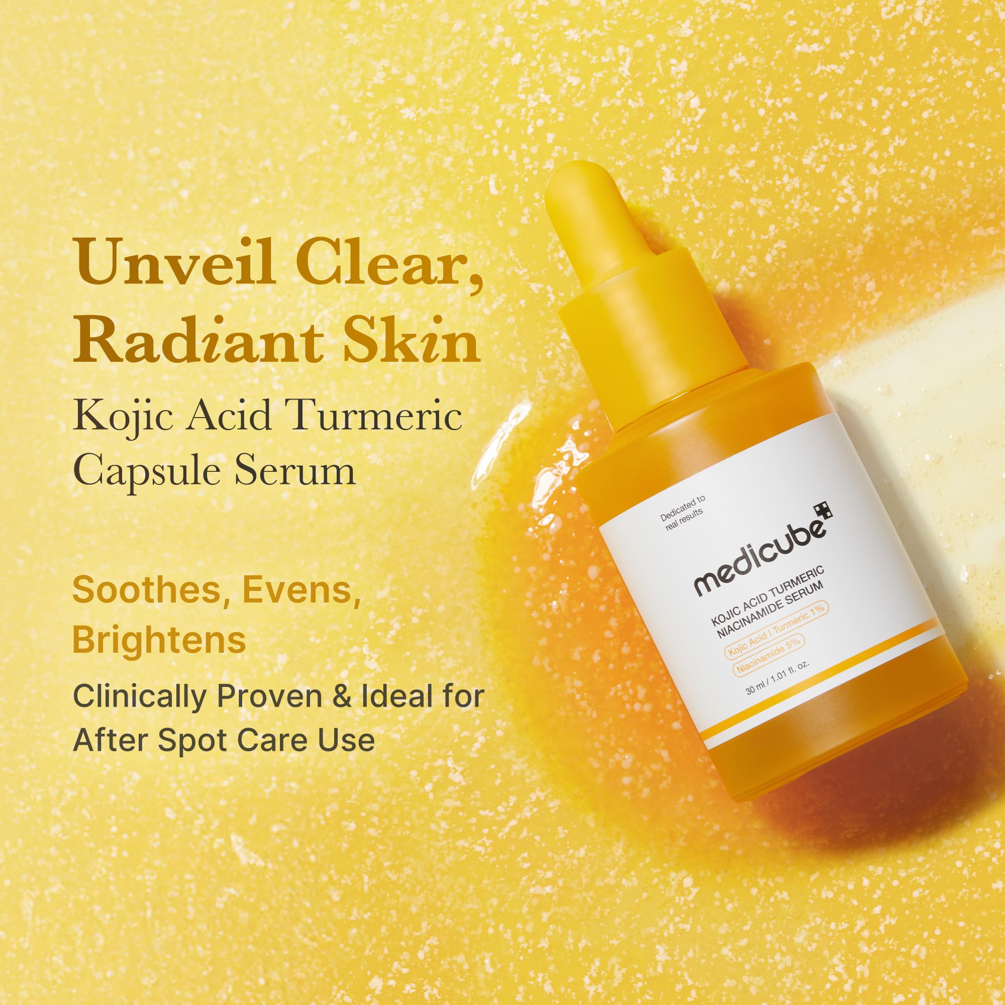 Medicube Kojic Acid Turmeric Capsule Serum for Troubled Skin | Brightening & Hydration | Niacinamide Glow Capsules | 1.01 fl oz