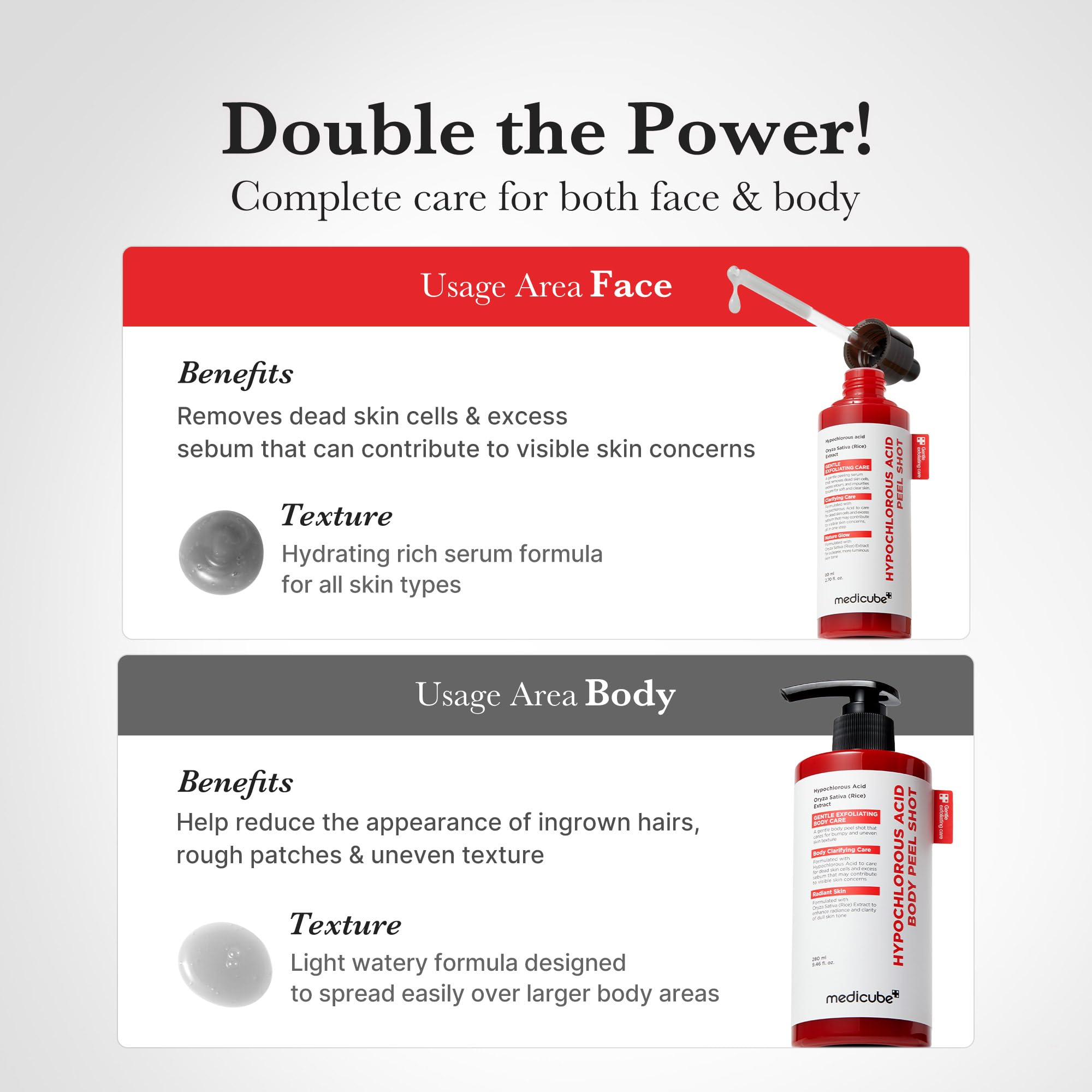 medicube Peel Shot with Hypochlorous Acid — Gentle Exfoliating Serum for Pores, Dead Skin & Hydration | 2.7 fl oz