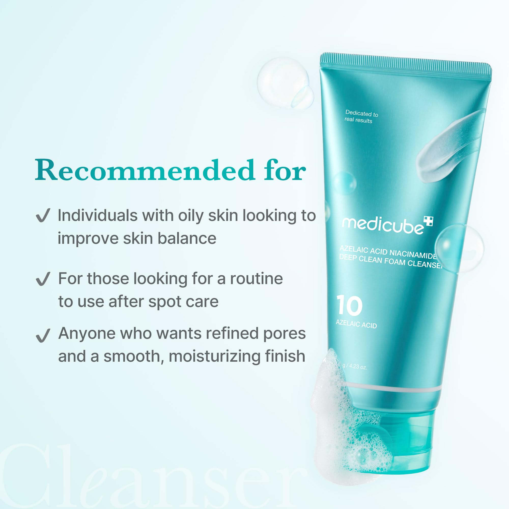 Medicube Azelaic Acid Whip Cleanser – Soothing Foaming Cleanser for Troubled Skin | Niacinamide & Glycerin | Korean Skincare 4.23 oz