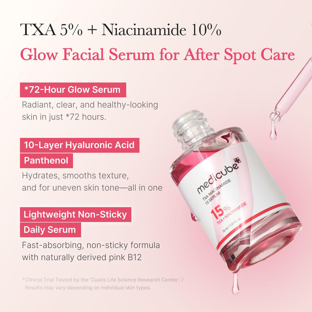 medicube TXA+Niacinamide 15% Glow Serum | After-Spot Care, Even Tone & Hydration | 1.01 fl oz