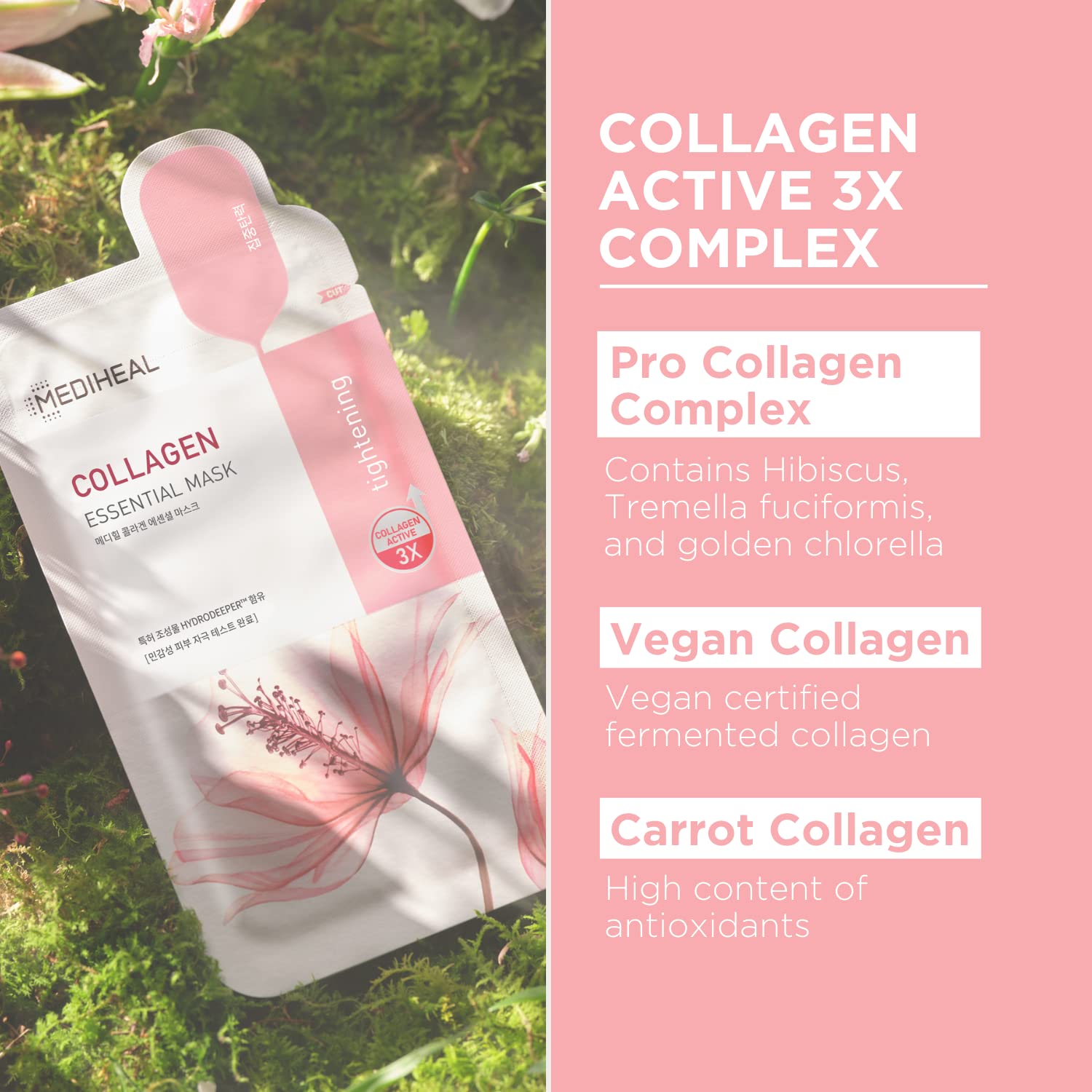 Mediheal Official Collagen Essential Sheet Mask – 20 Count Value Set (Lifting & Firming)