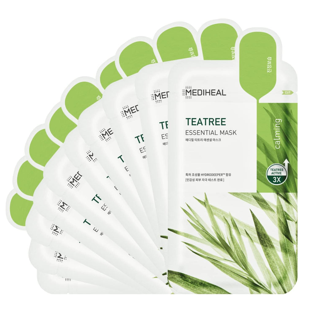 Mediheal Tea Tree Face Mask – 10 Sheets for All Skin Types | Soothing Korean Sheet Mask