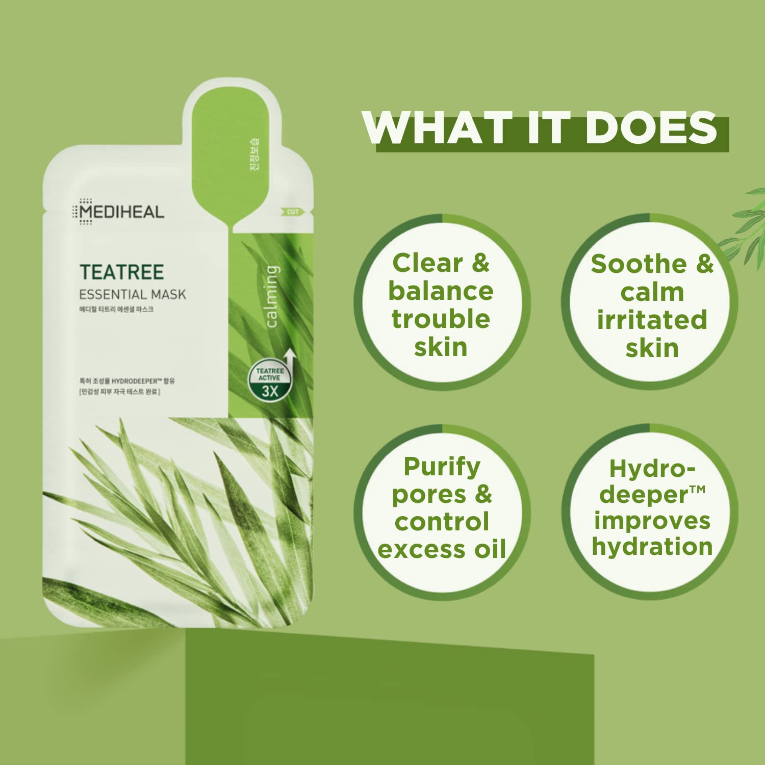 Mediheal Tea Tree Face Mask – 10 Sheets for All Skin Types | Soothing Korean Sheet Mask