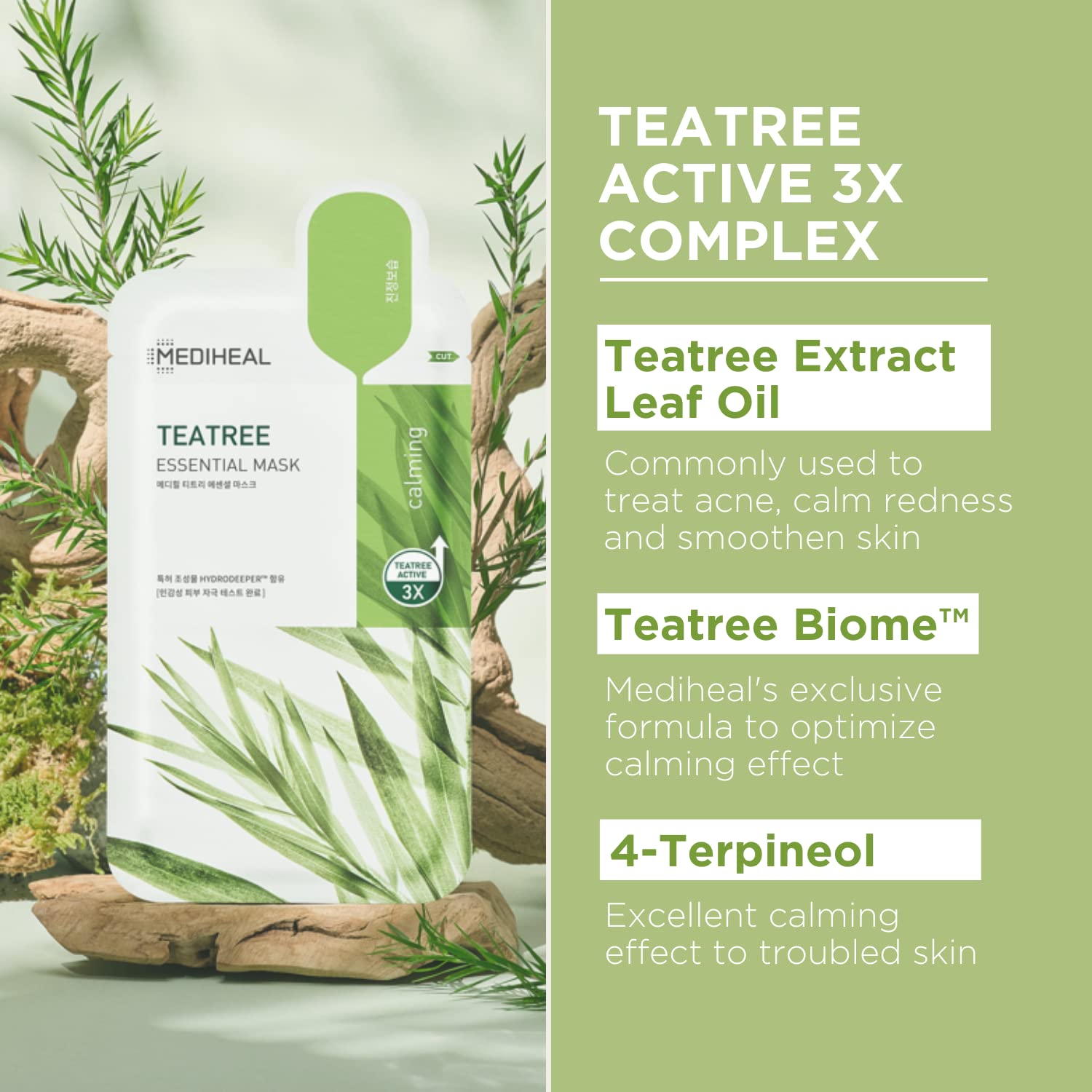 Mediheal Tea Tree Face Mask – 10 Sheets for All Skin Types | Soothing Korean Sheet Mask