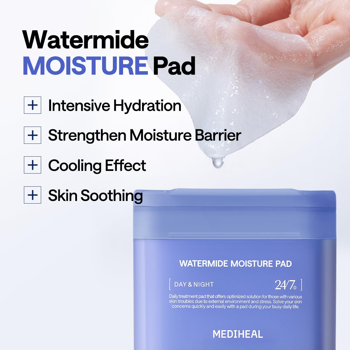 Mediheal Watermide Moisture Pads – Icelandic Glacial Water Toner Pads, 100 Count
