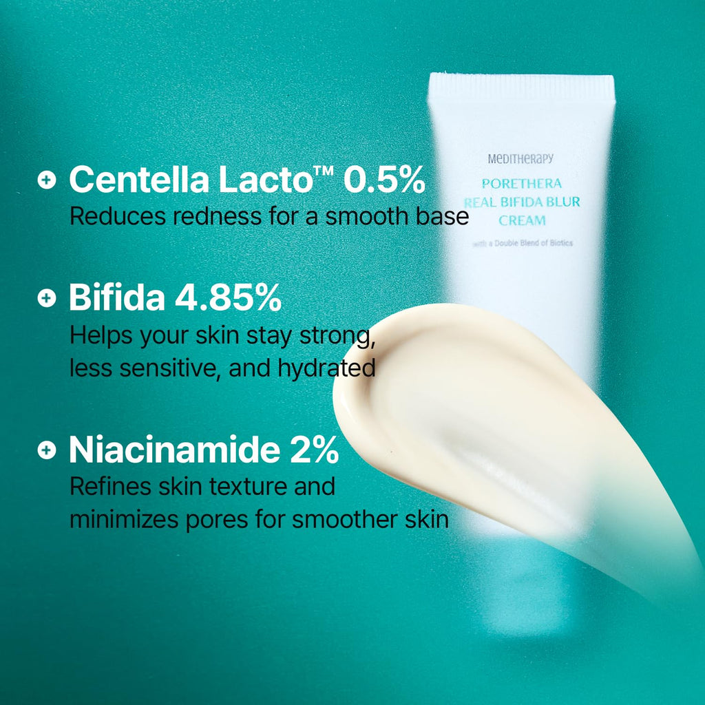 MEDITHERAPY Porethera Real Bifida Blur Cream | Korean Face Moisturizer & Pore Minimizer 1.69 fl oz