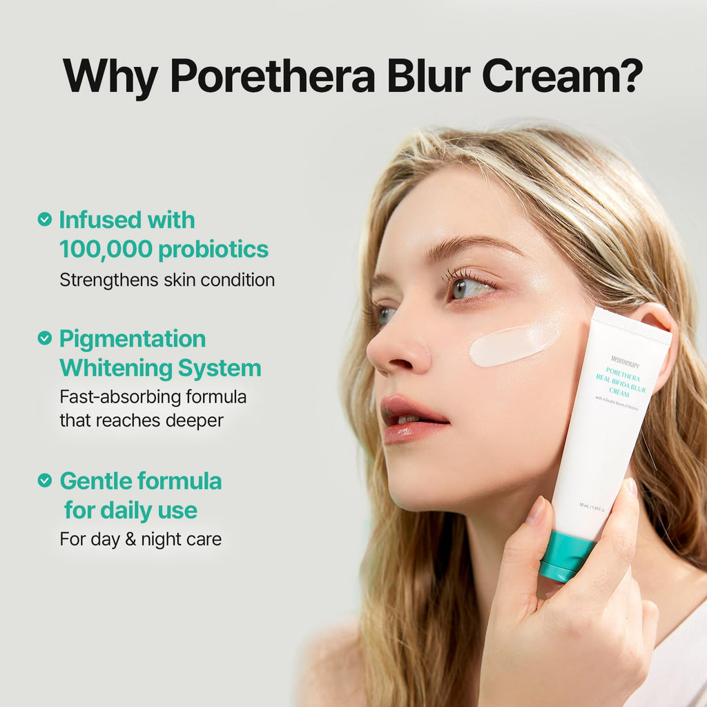 MEDITHERAPY Porethera Real Bifida Blur Cream | Korean Face Moisturizer & Pore Minimizer 1.69 fl oz