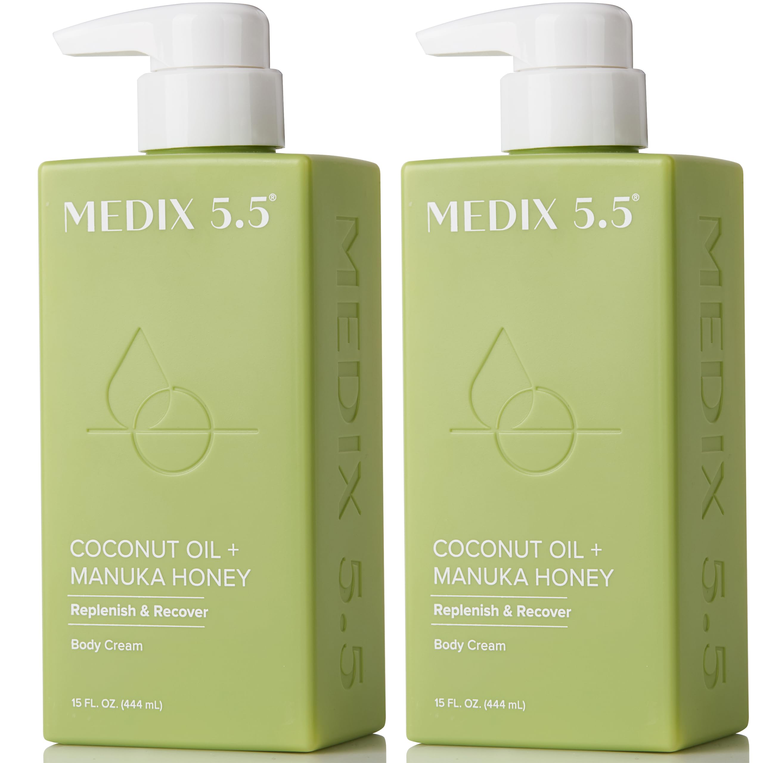 Medix 5.5 Coconut Oil Lotion with Manuka Honey Cream – Hydrating Face & Body Moisturizer, 2-Pack