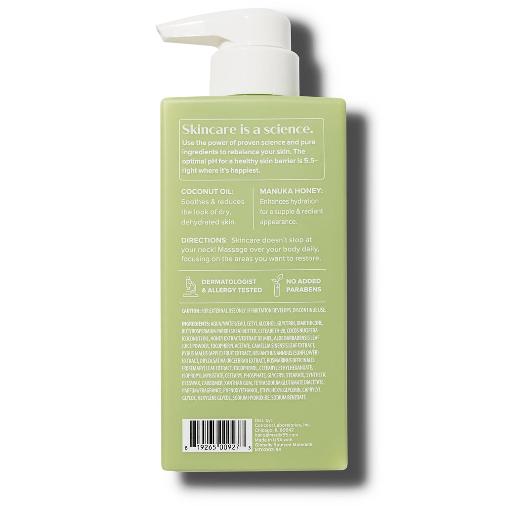 Medix 5.5 Coconut Oil + Manuka Honey Body Cream | Hydrating Moisturizer 15 fl oz