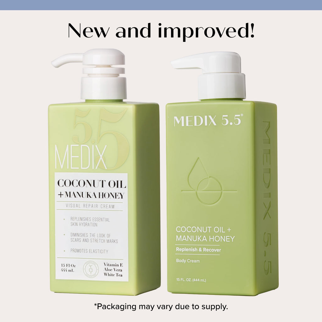 Medix 5.5 Coconut Oil + Manuka Honey Body Cream | Hydrating Moisturizer 15 fl oz