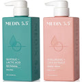 Medix 5.5 Exfoliating AHA Glycolic Face & Body Wash + Hyaluronic Acid Body Cream 2-Piece Set