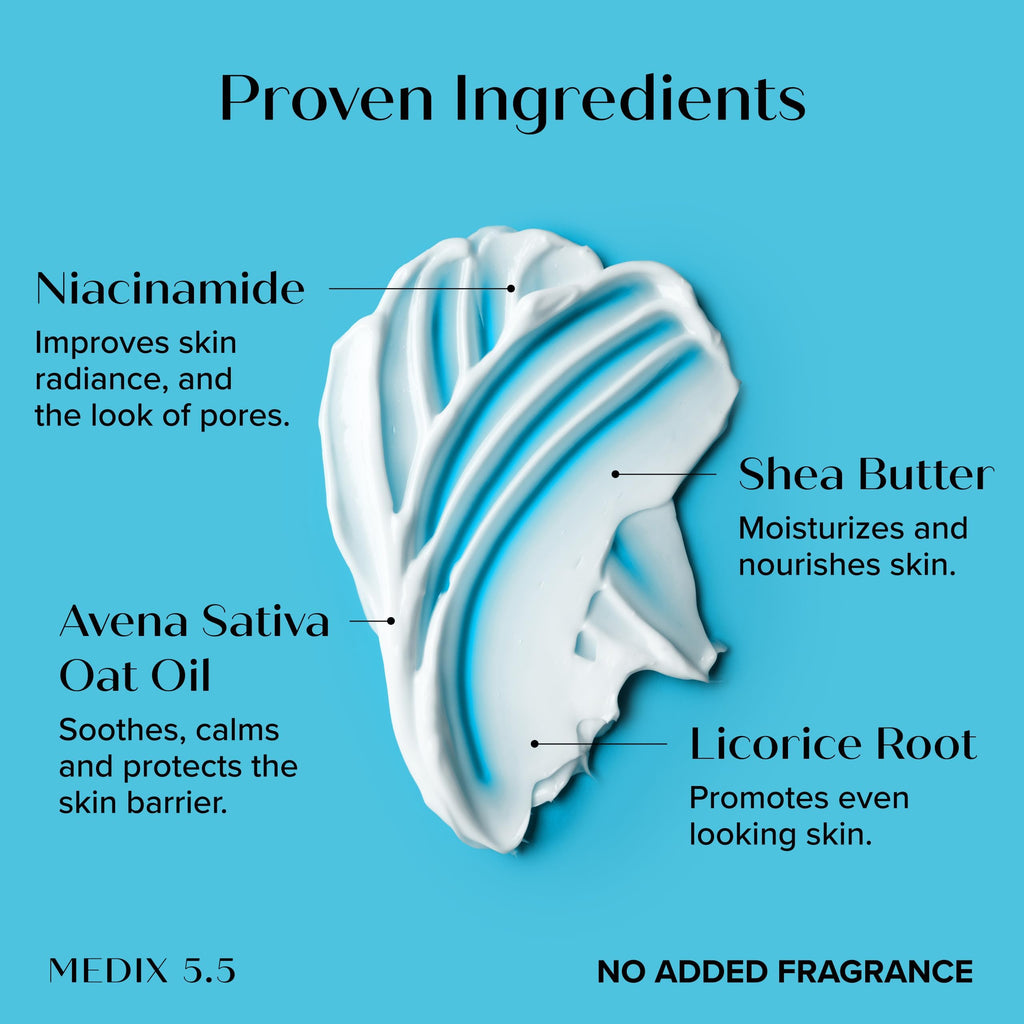Medix 5.5 Fragrance Free Niacinamide Face Moisturizer + Shea Butter Cream – 15 Fl Oz