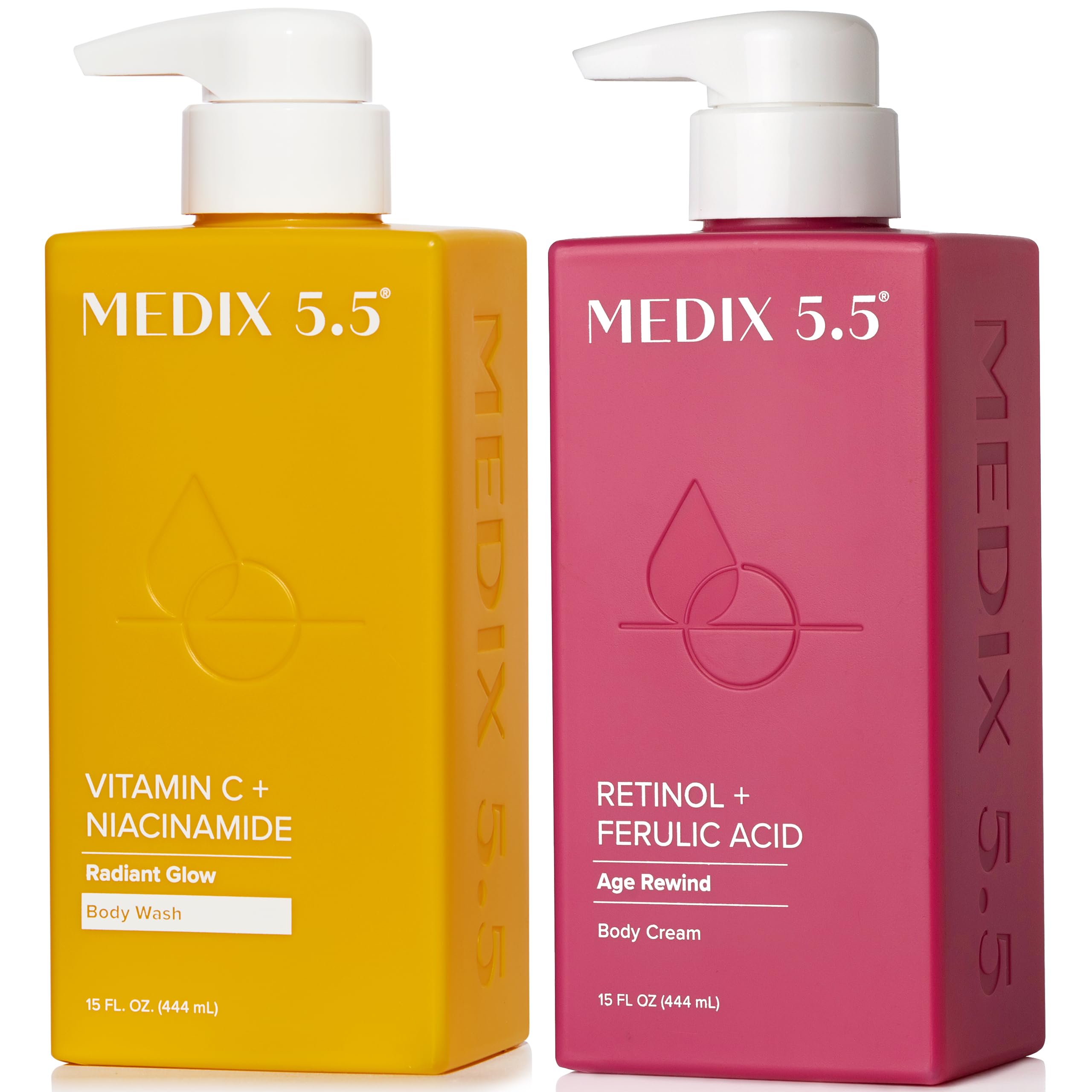 Medix 5.5 Vitamin C Body Wash + Retinol Body Lotion 2-Piece Set | Anti-Aging Skincare for Firmer-Looking Skin