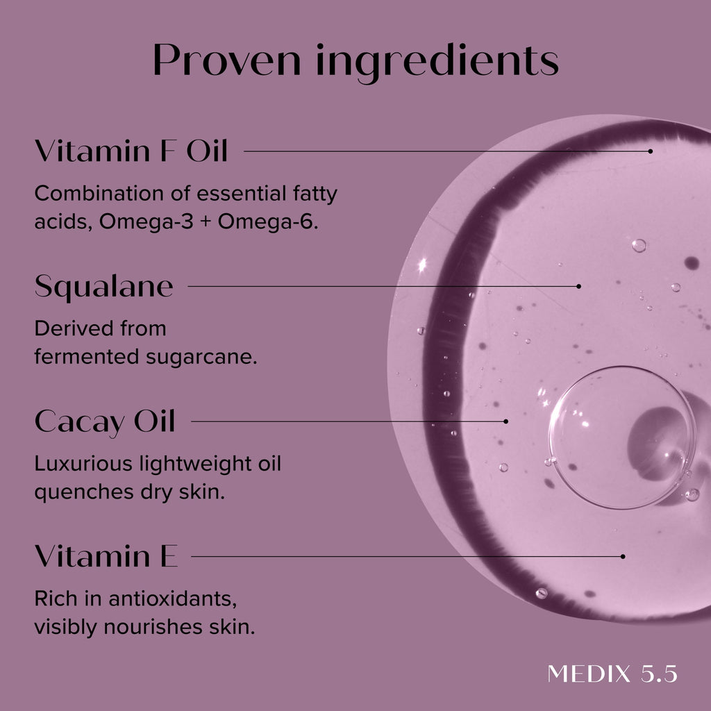 Medix 5.5 Vitamin F Booster – 20% Vitamin F Oil for Body & Face Hydration, Skin Barrier Support, 1.7 Fl Oz