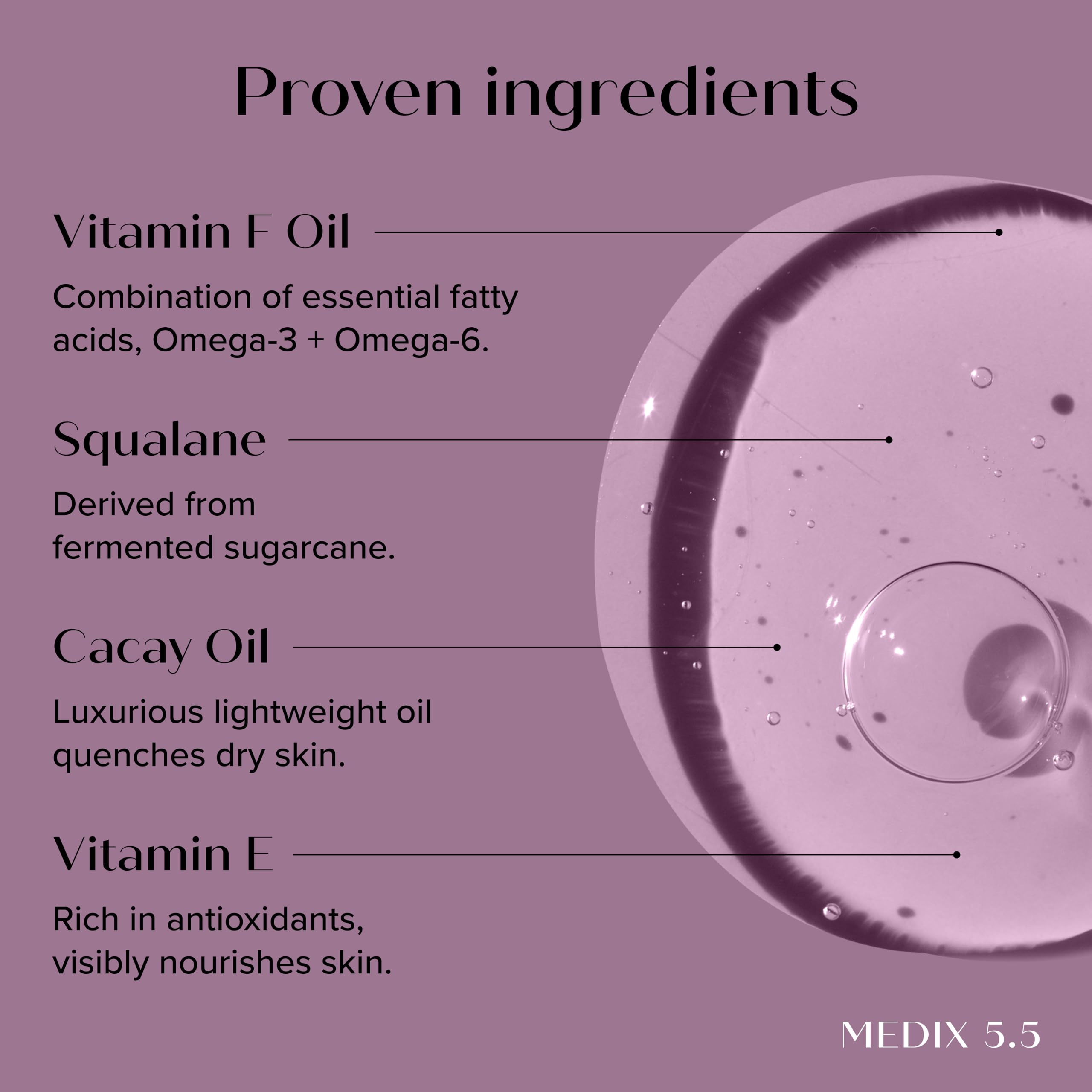 Medix 5.5 Vitamin F Booster – 20% Vitamin F Oil for Body & Face Hydration, Skin Barrier Support, 1.7 Fl Oz
