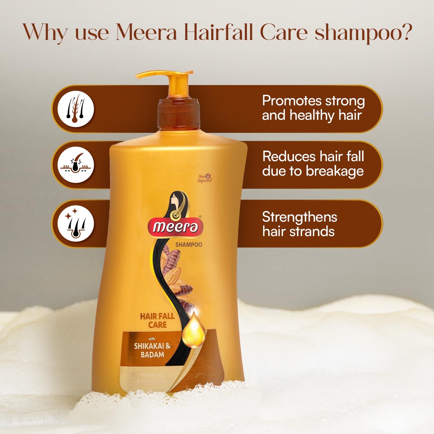 Meera Hairfall Care Shampoo, 1L – Gentle Cleansing for Scalp & Hair