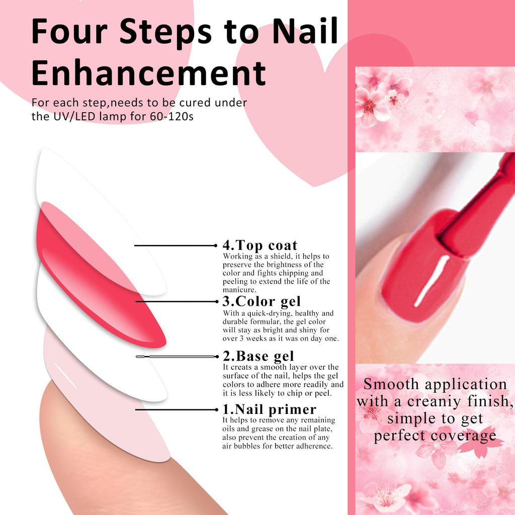 MEET ACROSS Gel Nail Polish Set – 8 Pink Nude Gel Colors for French Manicure