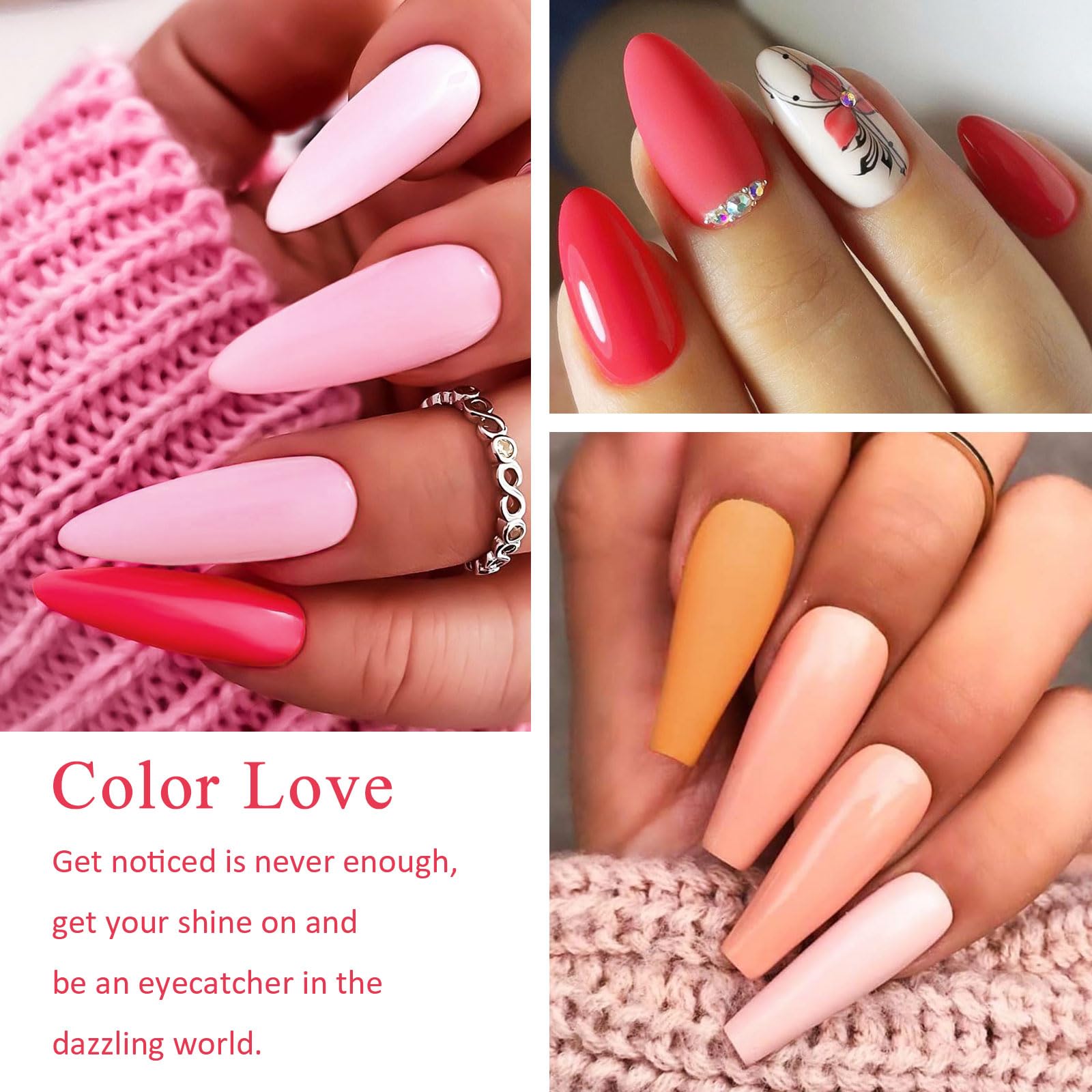 MEET ACROSS Gel Nail Polish Set – 8 Pink Nude Gel Colors for French Manicure