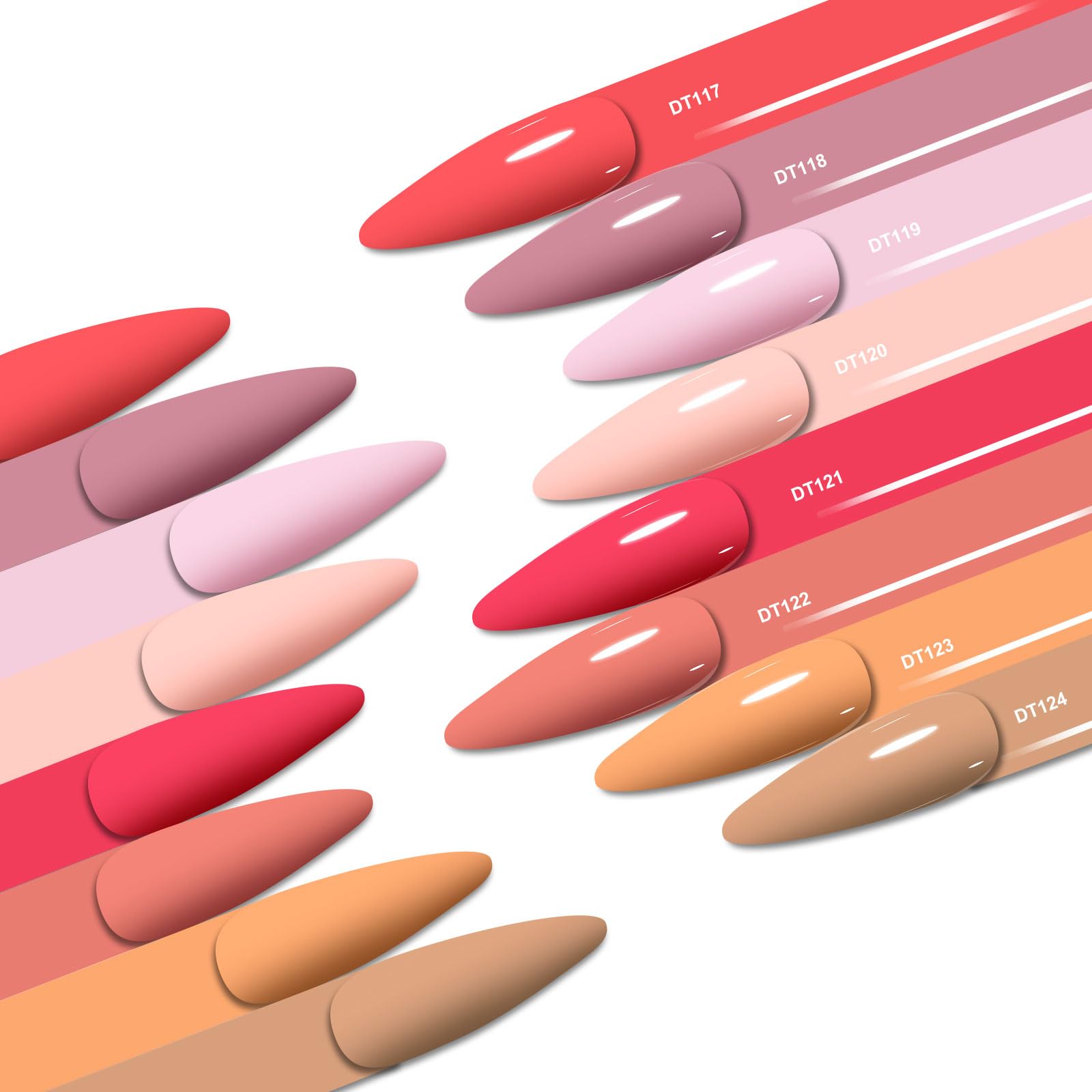 MEET ACROSS Gel Nail Polish Set – 8 Pink Nude Gel Colors for French Manicure