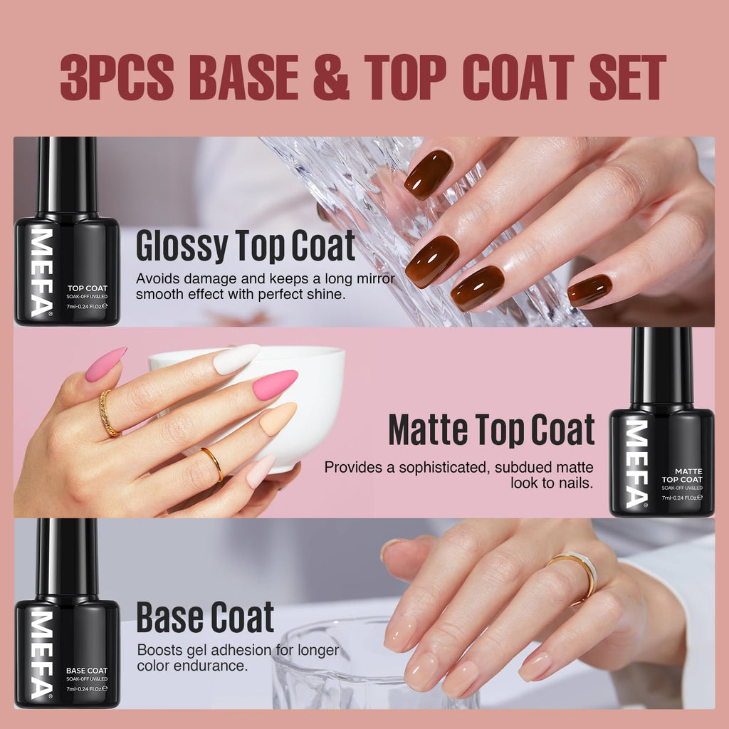 MEFA 35 Pcs Gel Nail Polish Set – 32 Shades for DIY Nail Art, Home Salon & Gifts