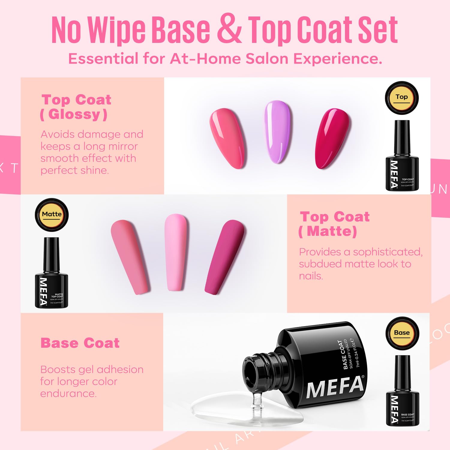 MEFA 32 Colors Gel Nail Polish Kit with UV Light – 54 Pcs Nude Pink Starter Set