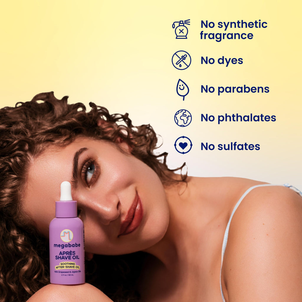 Megababe Après Shave Oil | Soothing After-Shave Oil with Grapeseed & Jojoba, 2 oz