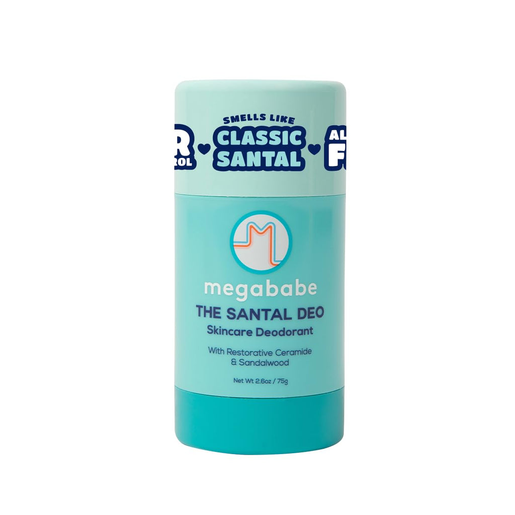 Megababe Santal Deo – 72-Hour Odor Protection, Aluminum-Free, Ceramides + Sandalwood, 2.6 oz