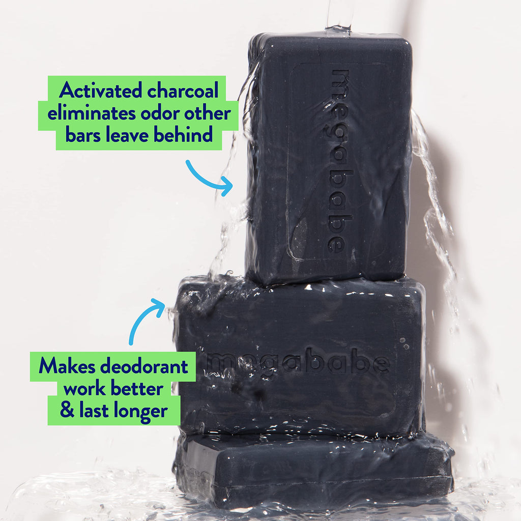 Megababe Space Bar Underarm Soap – Charcoal Detox for Odor Control | 4.5 oz (Pack of 2)