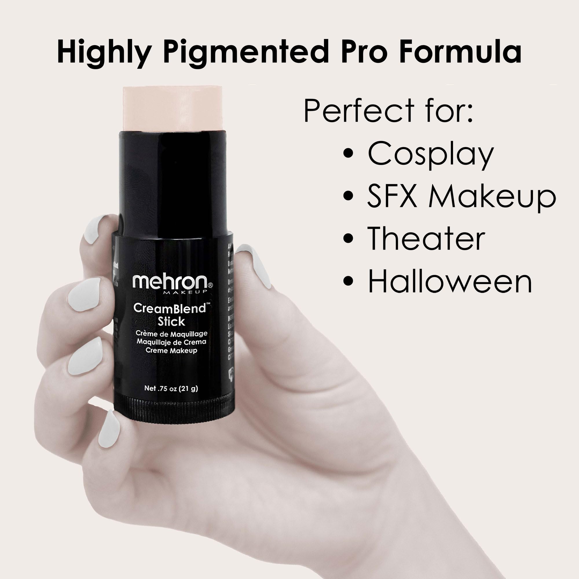 Mehron CreamBlend Stick | Face & Body Paint (Butterfly Ivory) 0.75 oz