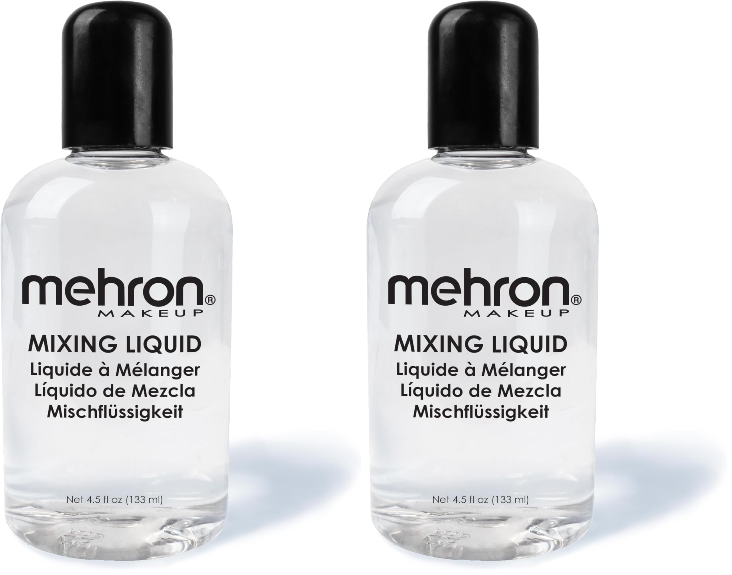 Mehron Makeup Mixing Liquid – Water-Resistant, Multi-Use Transformer (Clear, 4.5 fl oz) Pack of 2