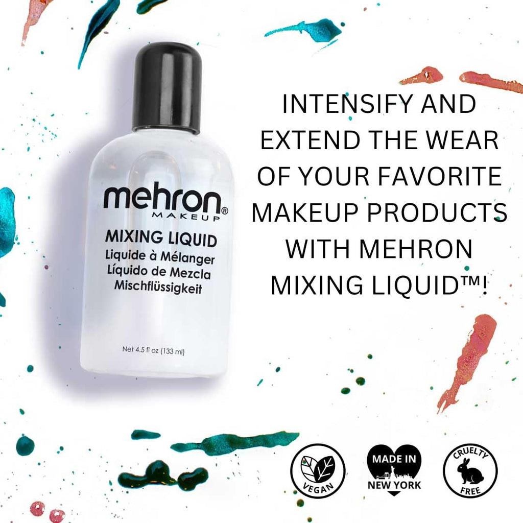 Mehron Makeup Mixing Liquid – Water-Resistant, Multi-Use Transformer (Clear, 4.5 fl oz) Pack of 2