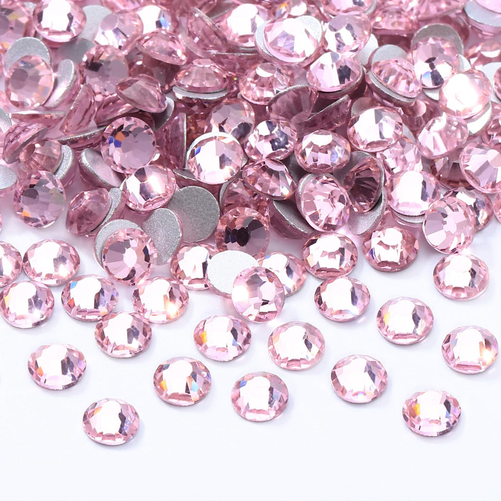 Meibite Pink Flatback Rhinestones SS30, 576 Pcs – Glass Gems for Nail Art & Crafts