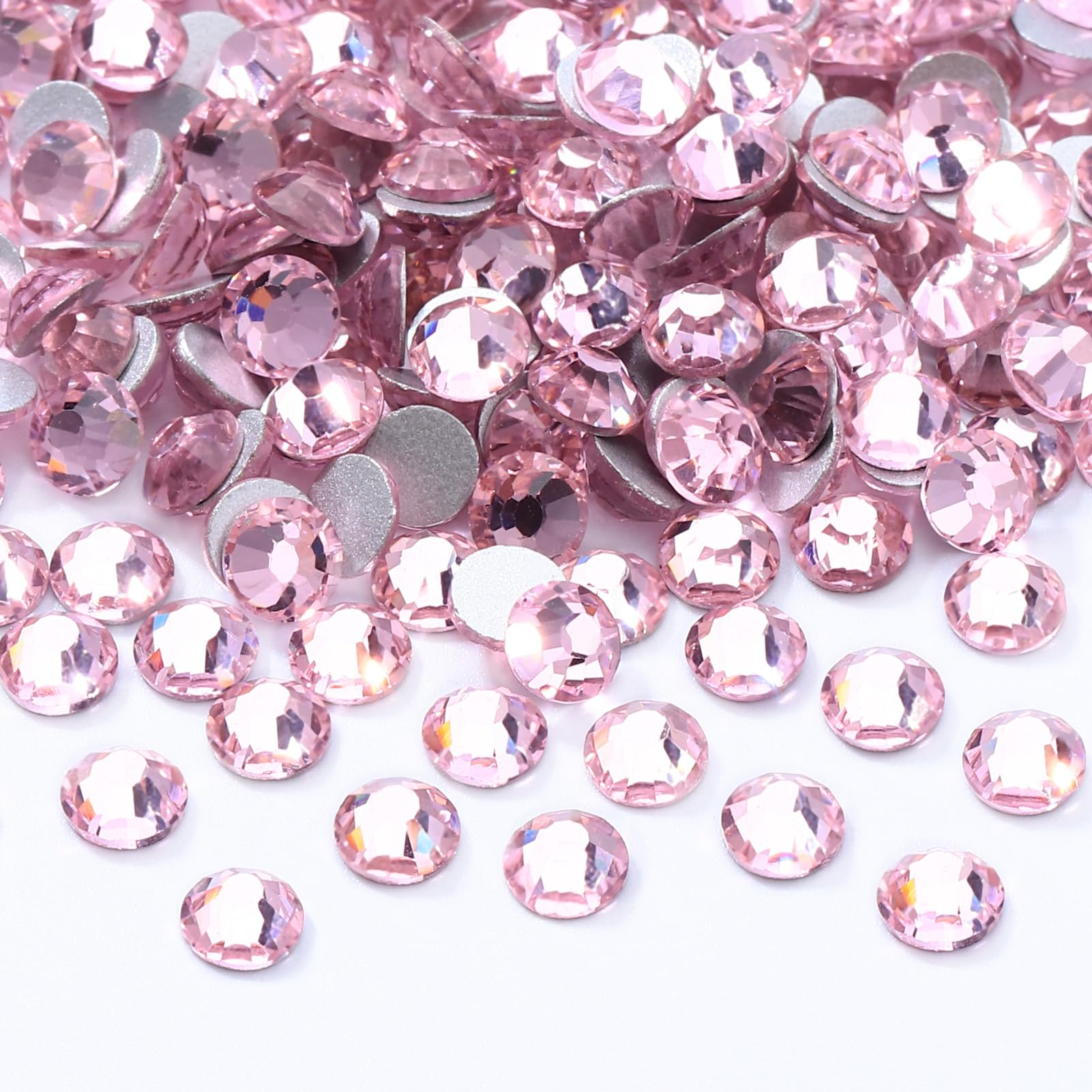 Meibite Pink Flatback Rhinestones SS30, 576 Pcs – Glass Gems for Nail Art & Crafts