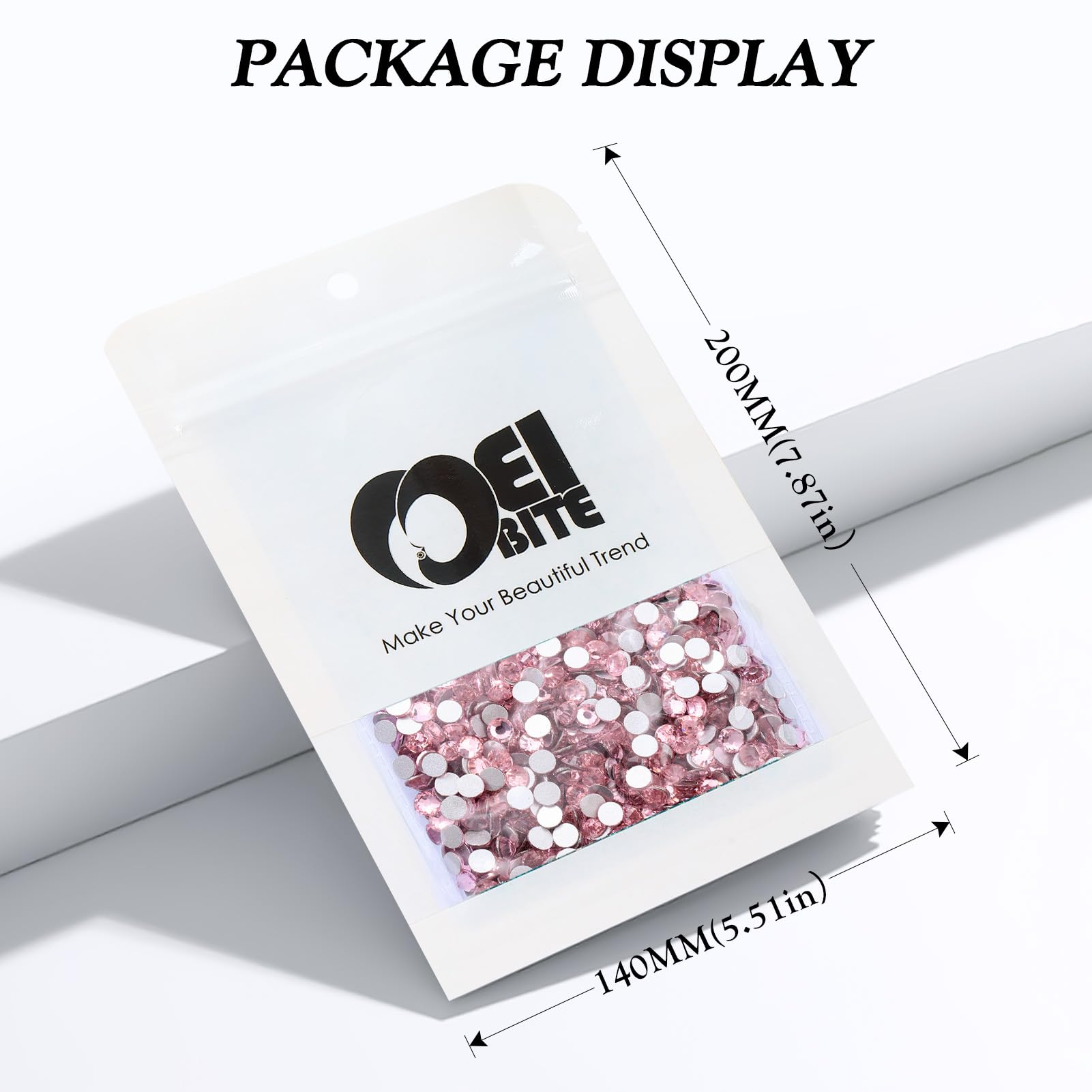 Meibite Pink Flatback Rhinestones SS30, 576 Pcs – Glass Gems for Nail Art & Crafts