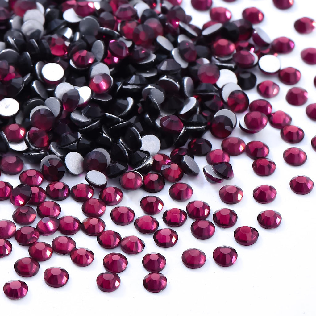Meibite Purple Flatback Rhinestones – 1440pcs Glass Rhinestones (SS10, 2.7–2.8mm) for Nails & Crafts