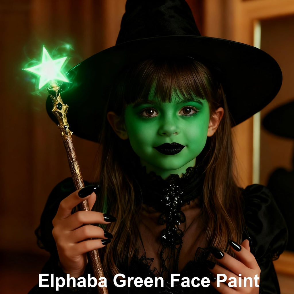 MEICOLY 9 Colors Face Body Paint Set – Water-Based, Washable 9x1.01 oz Box (Elphaba Green) for Halloween & Cosplay