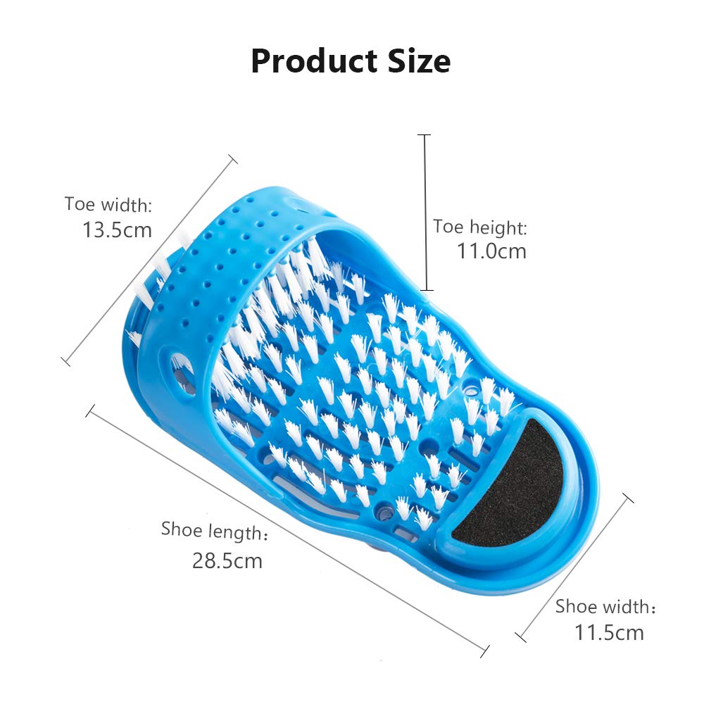 meidong Shower Foot Scrubber – Feet Cleaner with Dead Skin Remover File & Suction Cups